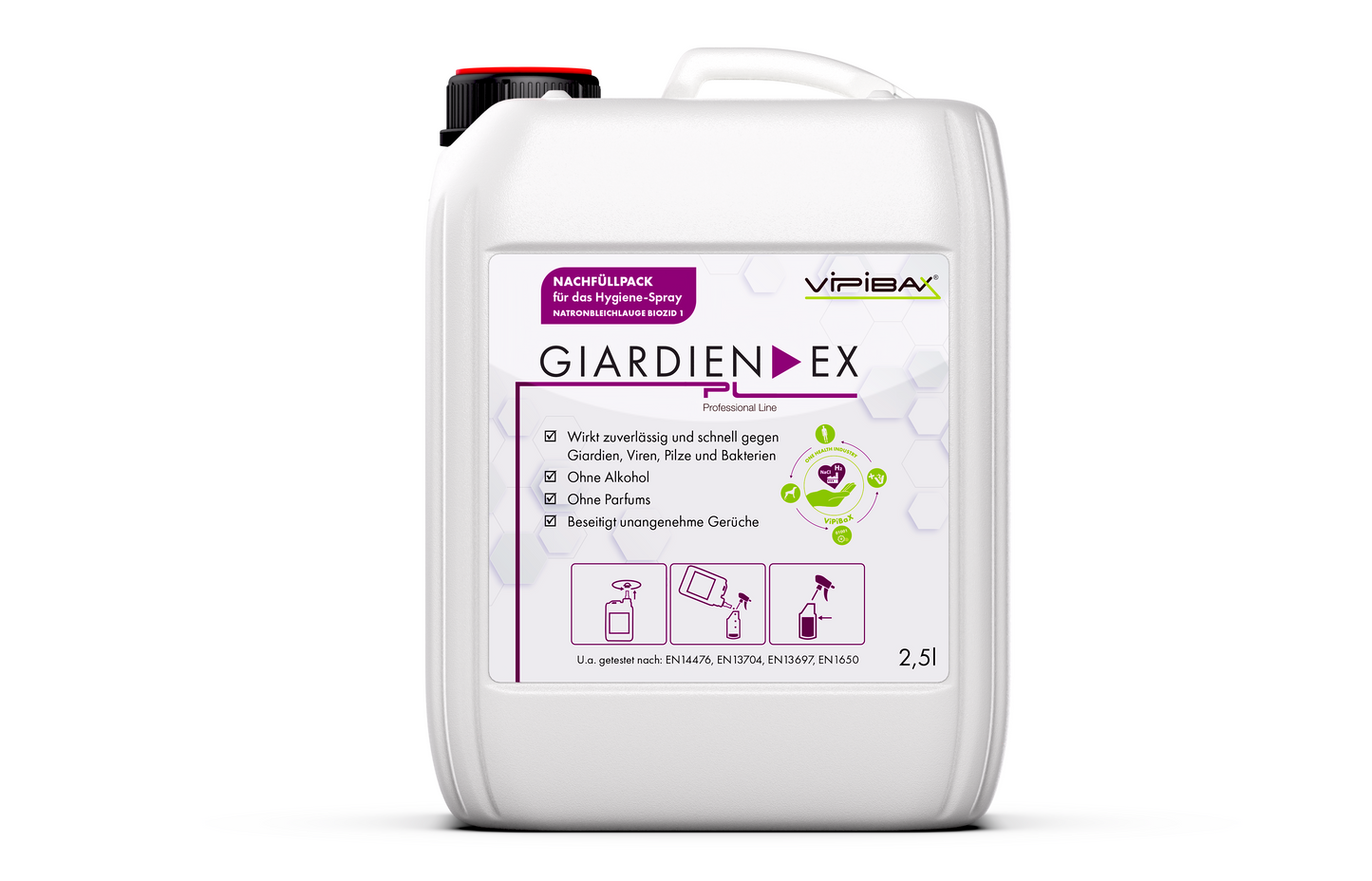 ViPiBaX Giardien EX® Hygiene-Spray Nachfüllpack Professional Line Natronbleichlauge Biozid 1